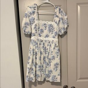boutique Floral Puff Sleeve Dress